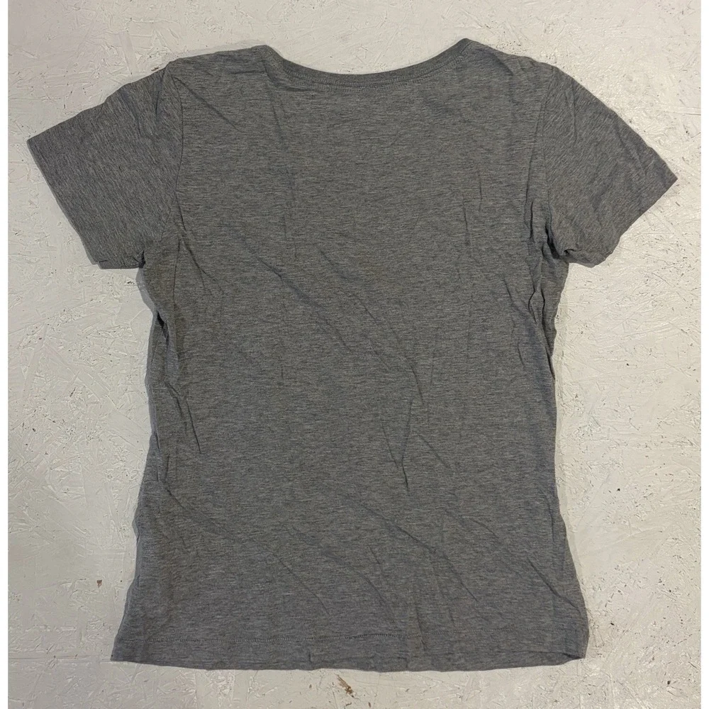 Nike Athletic Shirt Slim Fit Womens Large Short Sleeve Gray Yellow Comfort‎